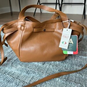 Valentina Brown Leather Shoulder Bag